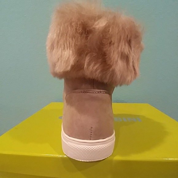 Gianni Bini Lainden Suede Faux Fur Trim Sneakers - Picture 4 of 6